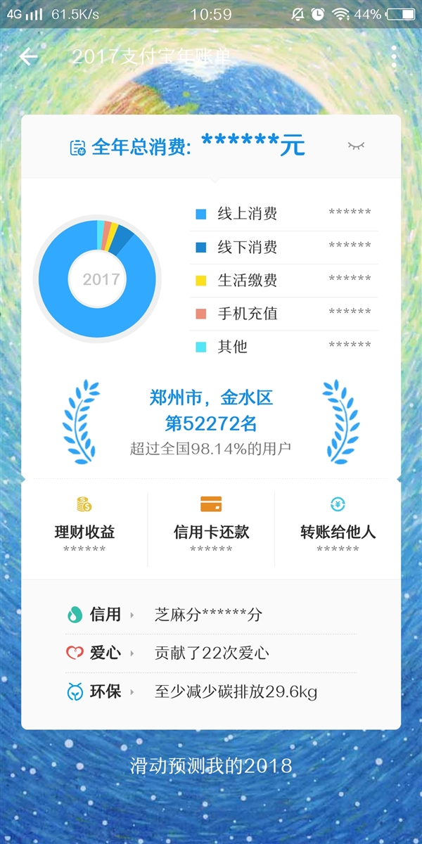 支付宝个人年账单正式发布：快来看你全国排多少名