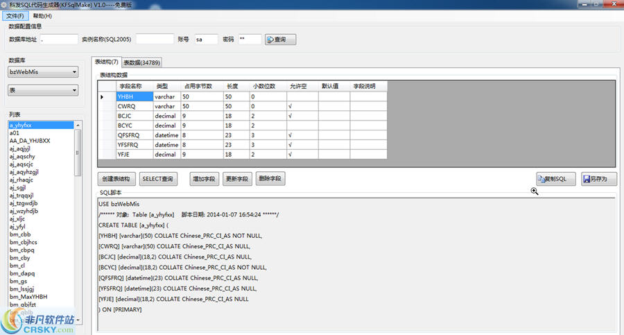 科发SQL代码生成器